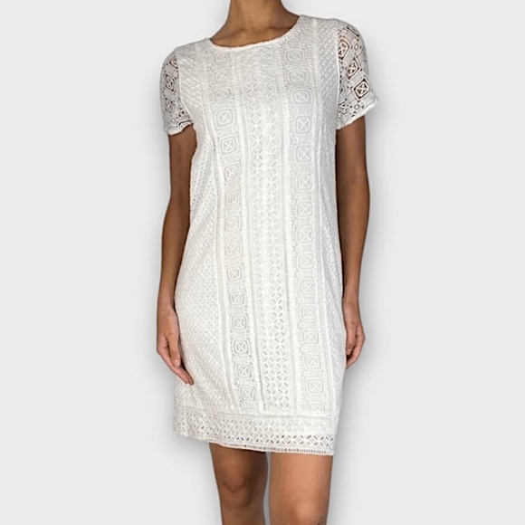 Abercrombie & Fitch Lace/Embroidered Shift Dress - White Size XS - Picture 1 of 11